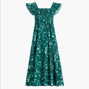 Hill House Ellie Nap Dress in Emerald Botanical
